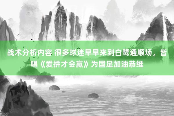 战术分析内容 很多球迷早早来到白鹭通顺场，皆唱《爱拼才会赢》为国足加油恭维