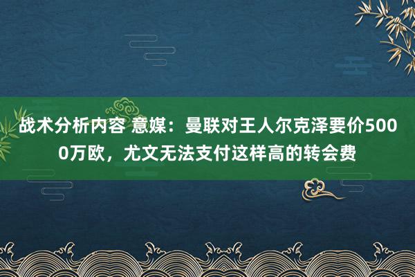 战术分析内容 意媒：曼联对王人尔克泽要价5000万欧，尤文无法支付这样高的转会费