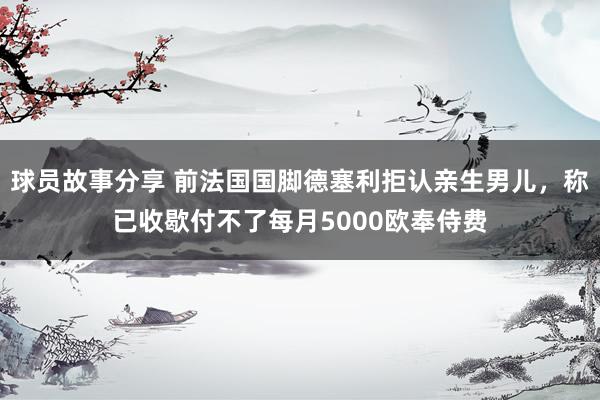 球员故事分享 前法国国脚德塞利拒认亲生男儿，称已收歇付不了每月5000欧奉侍费