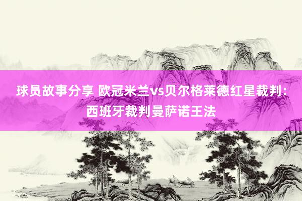 球员故事分享 欧冠米兰vs贝尔格莱德红星裁判：西班牙裁判曼萨诺王法